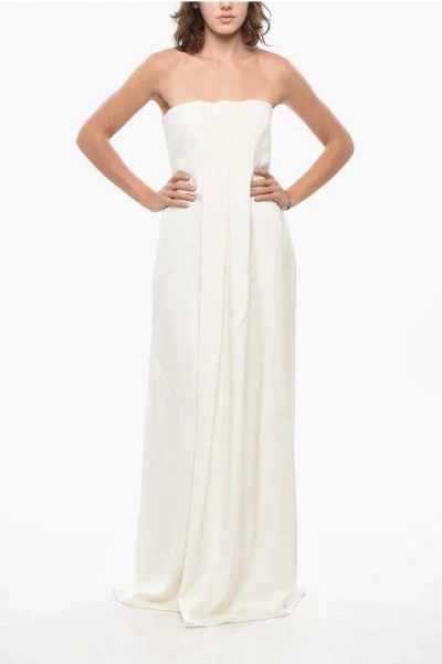 Max Mara Sleeveless Blando Jumpsuit With Draped Design In White