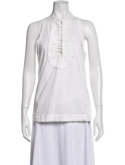 Pre-owned Max Mara Sleeveless Blouse In White