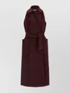 Max Mara Sleeveless Coat With Belted Waist And Pockets In Red