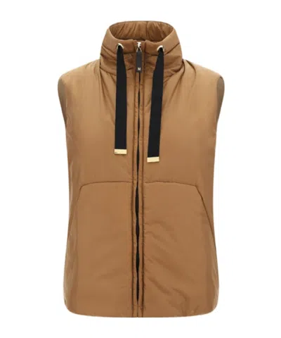 Max Mara Sleeveless Cotton Clothes In Brown