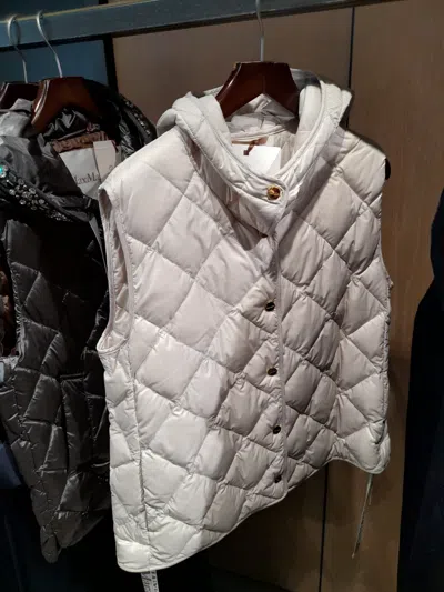 Max Mara Sleeveless Cotton Coat In White