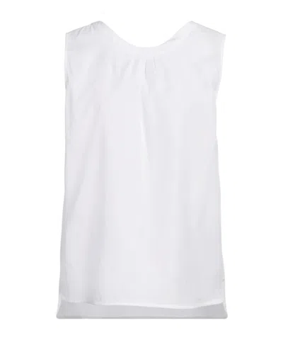 Max Mara Sleeveless Crew Neck Top In White