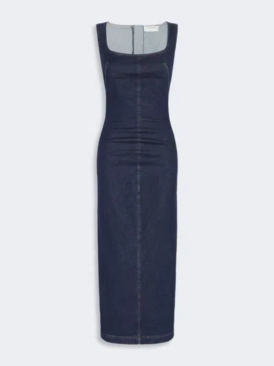 Max Mara Sleeveless Denim Dress In Blue