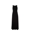Max Mara Crew Neck Sleeveless Dress With Floor-length Hem In Black
