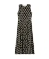 Max Mara Sleeveless Geometric-print Jersey Midi Dress In Black