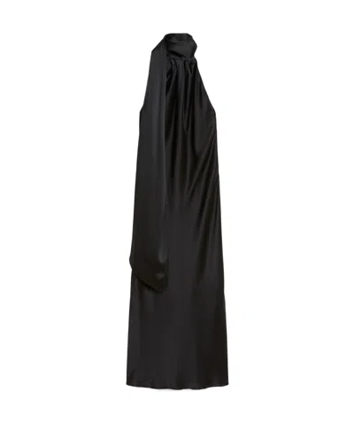 MAX MARA MAX MARA MOLI HALTERNECK SLEEVELESS SATIN DRESS
