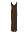 Max Mara Valois Knitted Long Dress In Brown