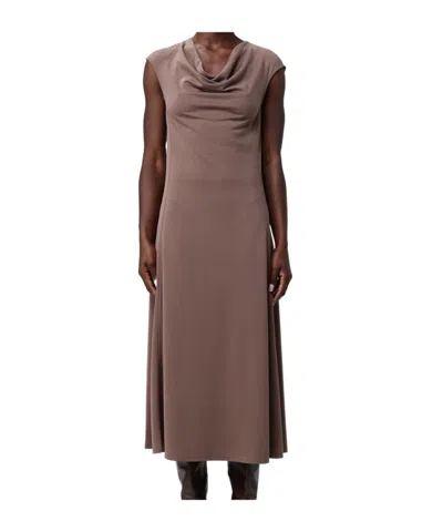 Max Mara Sleeveless Dress In Brown