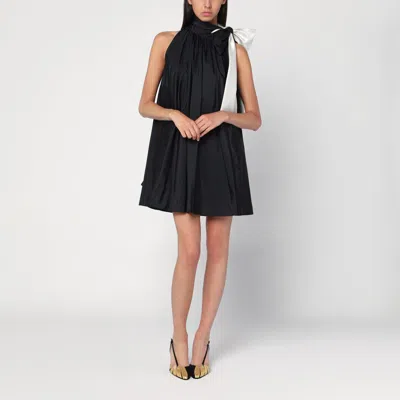 MAX MARA MAX MARA PIANOFORTE SLEEVELESS DRESS IN BLACK TAFFETA