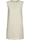 Max Mara Sleeveless Dress In Smooth White Fabric In Gold