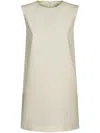 Max Mara Sleeveless Dress In Smooth White Fabric In Neutral