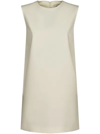 Max Mara Sleeveless Dress In Smooth White Fabric In Neutral