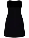 Max Mara Short 'trani' Dress With Velvet Insert In Black