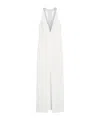 Max Mara Secolo Embellished V-neck Sleeveless Dress In White