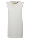 Max Mara Sleeveless Dress With Concealed Back Zipper In Gray