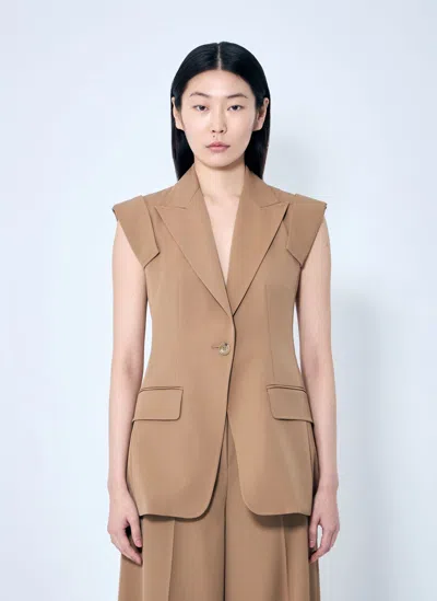 MAX MARA SLEEVELESS GABARDINE JACKET