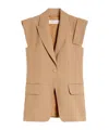 Max Mara Sleeveless Gabardine Jacket In Nude