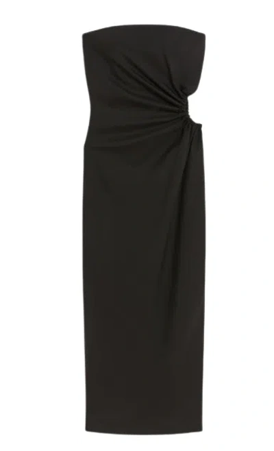 Max Mara Black Bustier Dress In Wool Blend