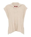 Max Mara Sleeveless Hooded Knitwear In Brown