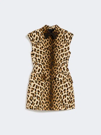 Max Mara Sleeveless Hourglass Dress In Cotton In Brown
