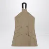 Max Mara Maxmara Mxsnuraghe Sleeveless Jacket In Wool And Silk Poplin In Brown
