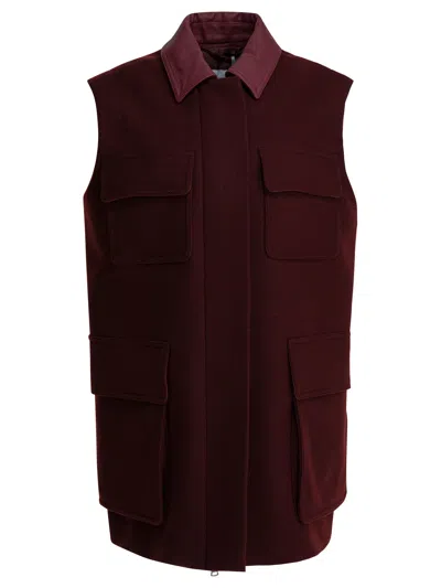 Max Mara Sleeveless Jacket In Wool And Alpaca Jackets And Coats Red In Burgundy