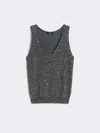 Max Mara Sleeveless Jumper With Sequins In Gray