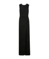Max Mara Belted Crewneck Sleeveless Dress In Black