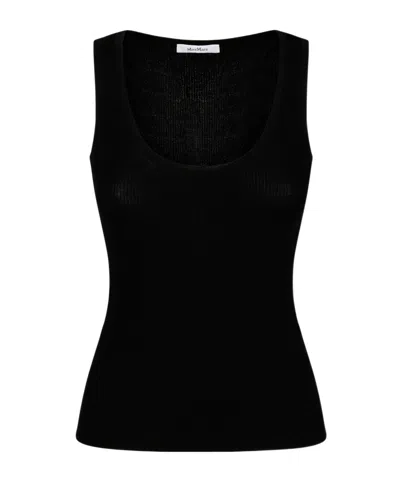 Max Mara Sleeveless Knit Top In Black