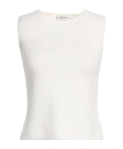 Max Mara Sleeveless Knit Top In White