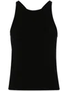 Max Mara Simple Round Neck Sleeveless Knit Top In Black