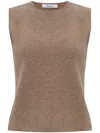 Max Mara Wool-cashmere Sweater Vest In Brown