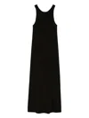Max Mara Crew Neck Sleeveless Dress With Floor-length Hem In 黑色