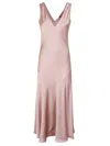 Max Mara Sleeveless Maxi Dress With Deep V-neckline In Pink