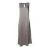 Max Mara Sleeveless Maxi Dress With V-neckline And Flowing Silhouette In Gray
