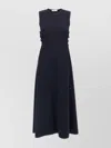 Max Mara Sleeveless Midi Dress Featuring Side Ties In Black