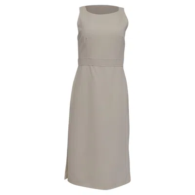 Pre-owned Max Mara Sleeveless Midi Dress In Ivory Wool In White