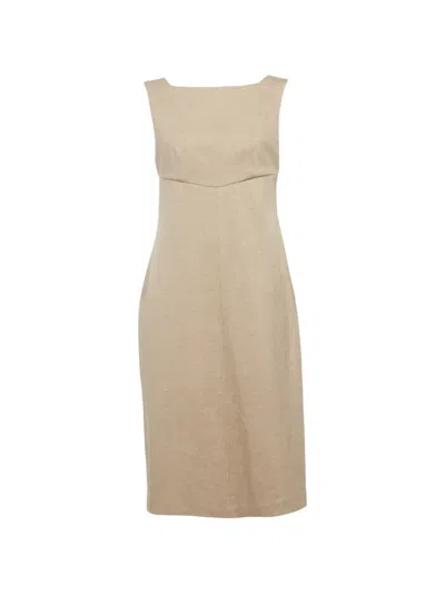 Pre-owned Max Mara Sleeveless Midi Dress In Neutral