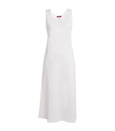 Max Mara Sleeveless Midi Dress In White