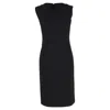 Max Mara Sleeveless Midi Shift Dress In Black Polyester In Black