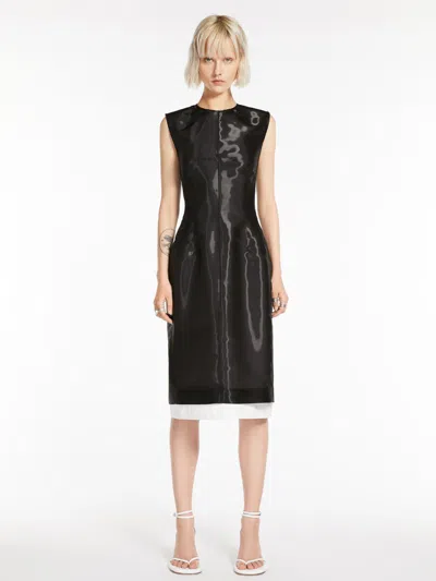 Max Mara Sleeveless Organza Dress In Black