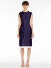 Max Mara Sleeveless Organza Dress In Midnightblue