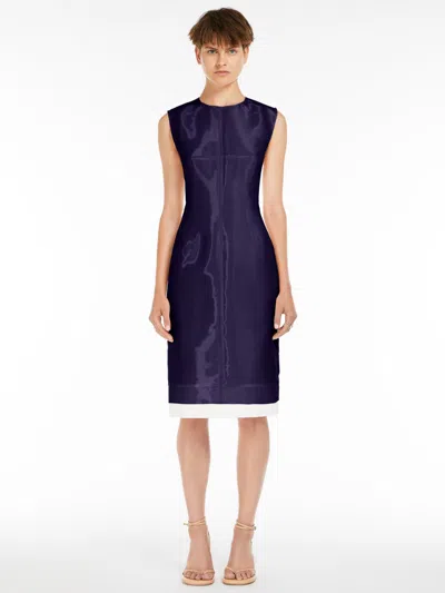 Max Mara Sleeveless Organza Dress In Midnightblue