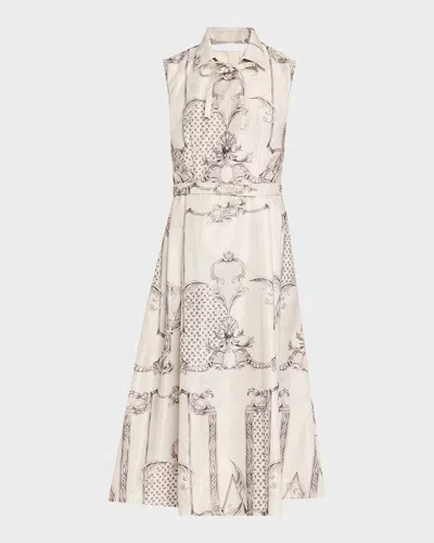 Max Mara Ambuto Print Sleeveless Fit & Flare Dress In Multi