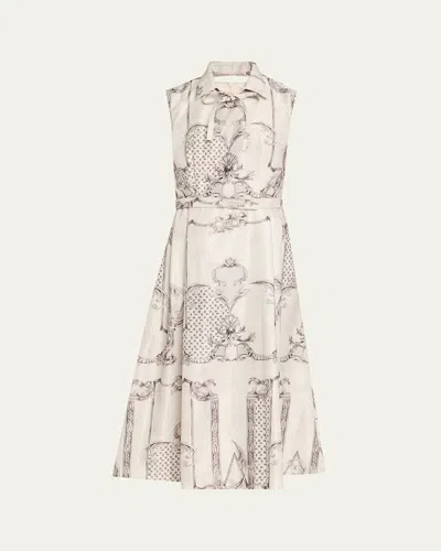 Max Mara Ambuto Print Sleeveless Fit & Flare Dress In Multi