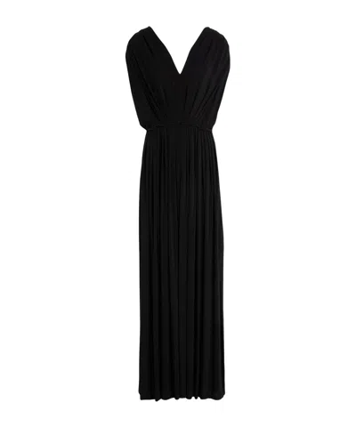 Max Mara Sleeveless Pleated Dress In Black