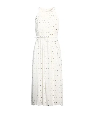 Max Mara Sleeveless Polka Dot Dress In White