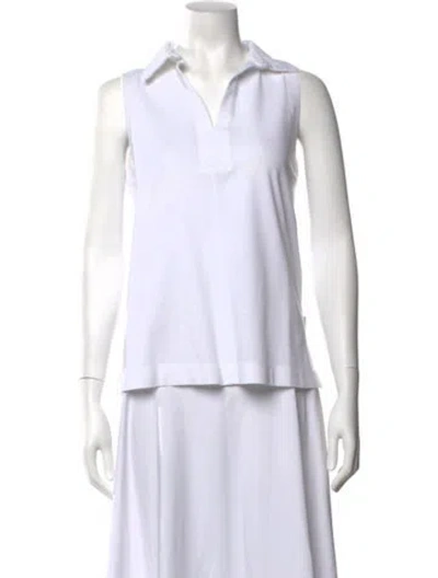 Pre-owned Max Mara Sleeveless Polo In White