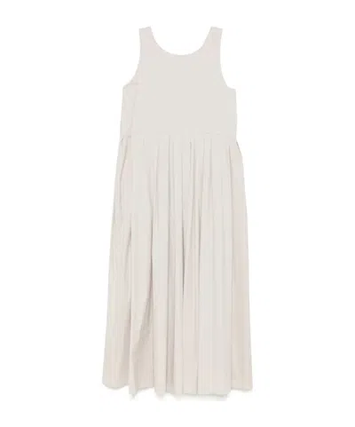 Max Mara Sleeveless Poplin Dress In Yellow