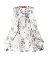 Max Mara Sleeveless Printed Blouse In White
